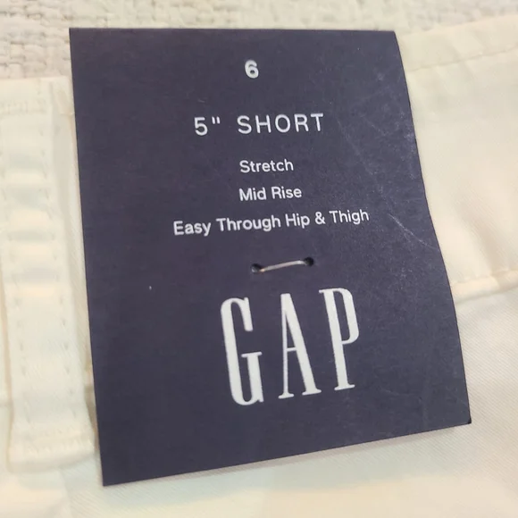 NEW Gap 5” Shorts Womens Sz 6 Khaki Tan Mid Rise Stretch Easy Through Hip Thigh - Picture 4 of 7